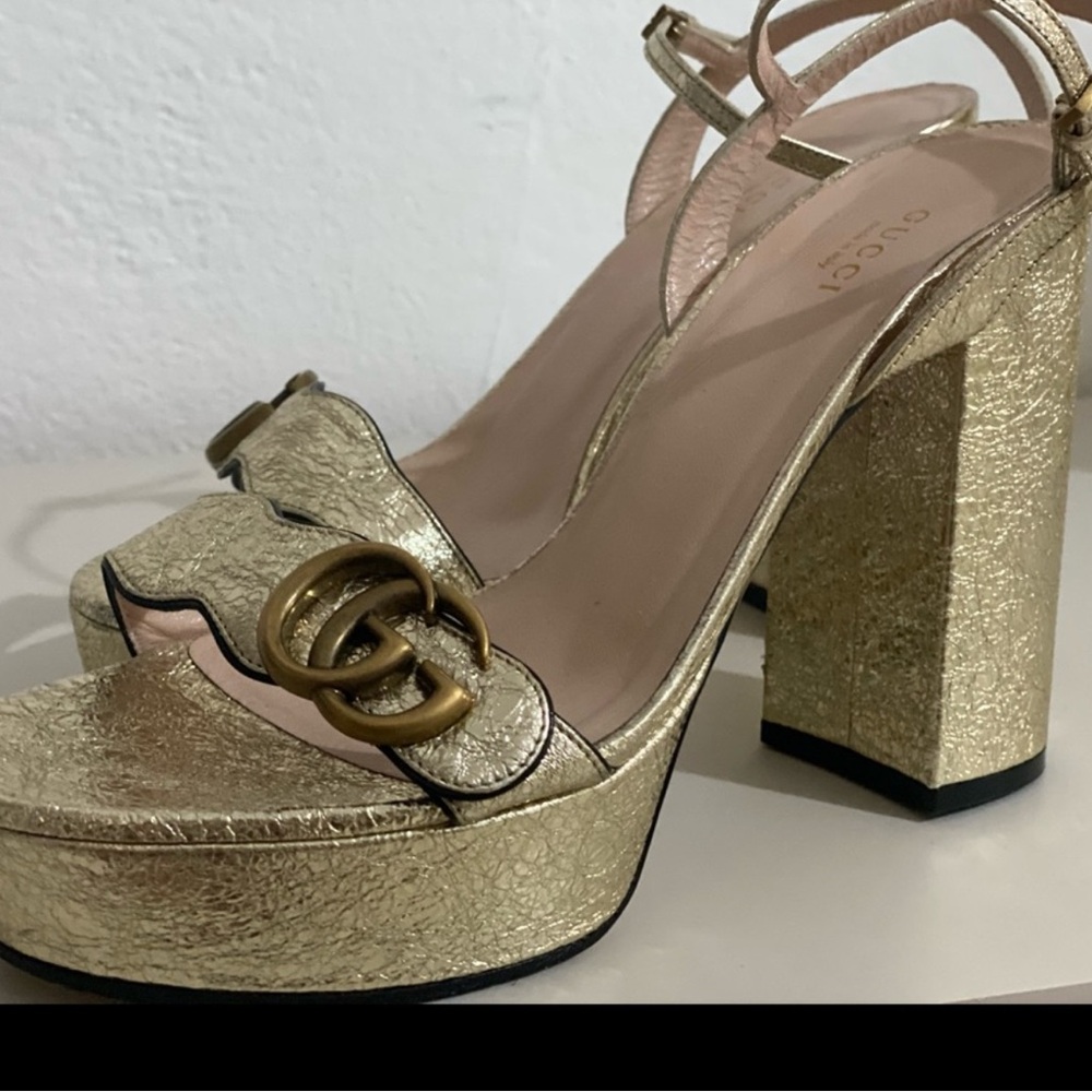 Gucci Gold Platform Shoes